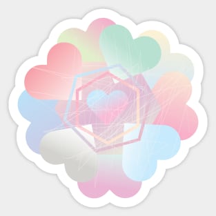kawaii - in love - pink Sticker